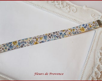 Bracelet Tissu Liberty Phoebe bleu et jaune Edition 40 ans