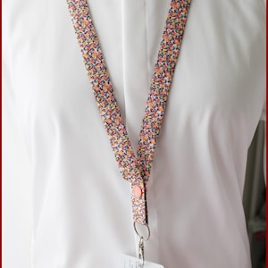 Verpleegster badge houder Liberty Pepper K stof, sleutelhanger, ketting, verpleegaccessoire, master gift, ATSEM