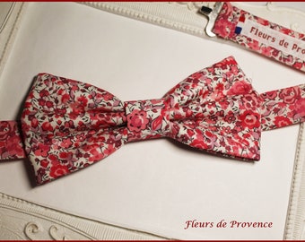 Noeud Papillon / pochette costume / boutons manchette Tissu Liberty Emma and Georgina rose - Homme / Enfant / Bebe