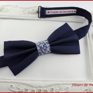 Bow tie / pocket square / cufflinks in blue and Liberty Pepper blue fabric - Men / children / babies