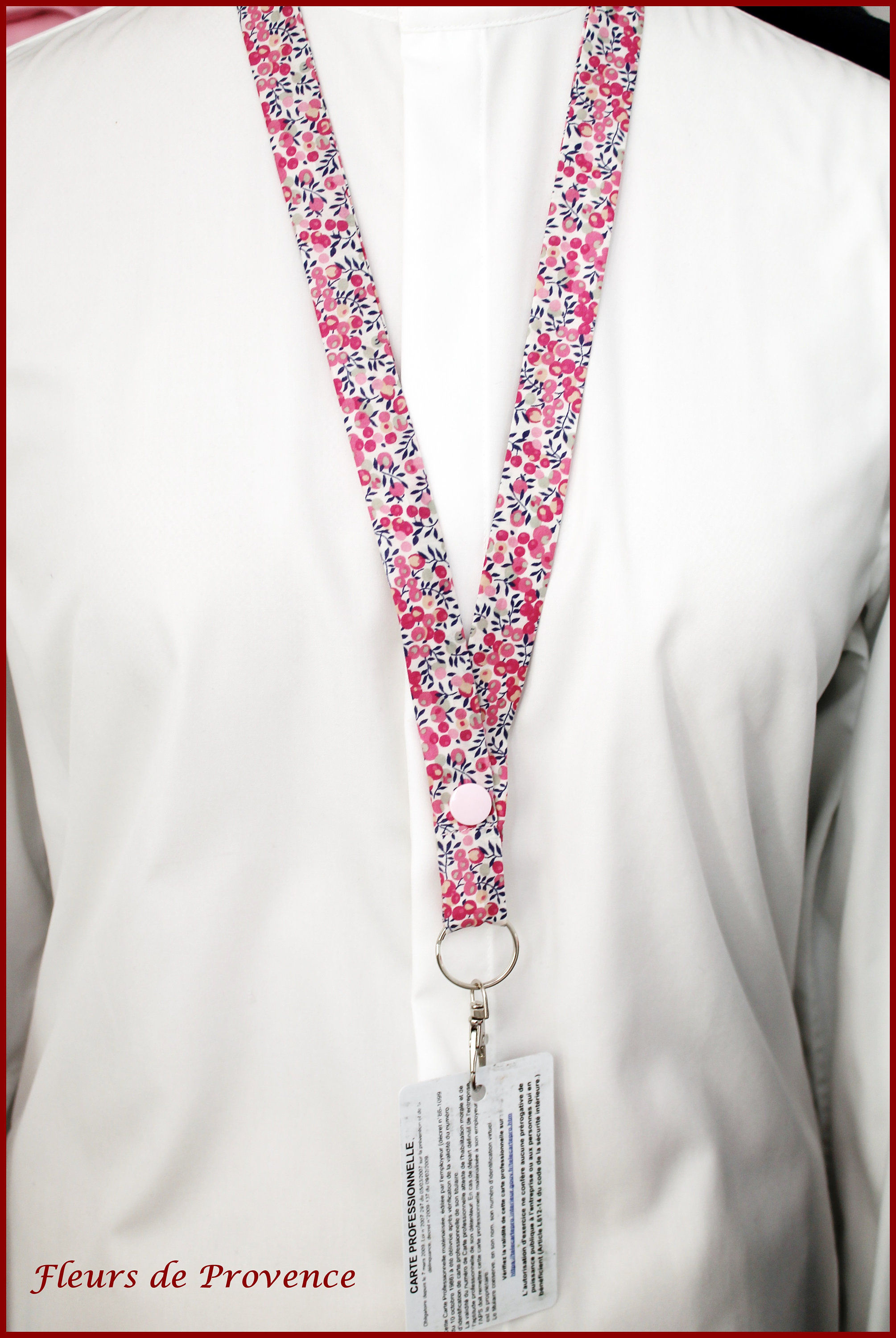 Fleurs de Provence - Pochette infirmière / Porte badge infirmière