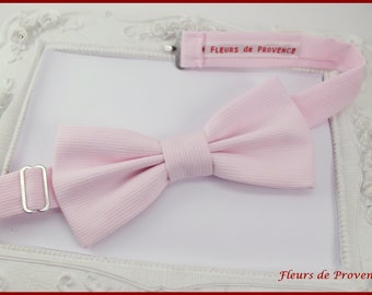 Noeud Papillon / pochette costume / boutons manchette Tissu Rose Poudré - Homme / enfant / bebe