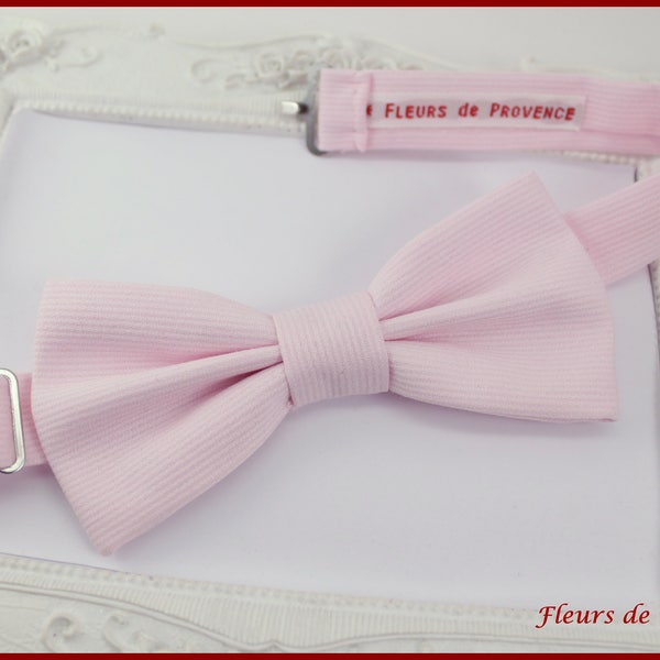 Noeud Papillon / pochette costume / boutons manchette Tissu Rose Poudré - Homme / enfant / bebe