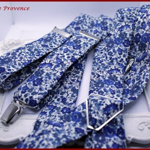 Emma and Georgina Blue Liberty Fabric Suspenders - man/child/baby