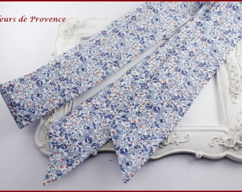 Ceinture pour Fille Tissu Liberty Eloise bleu et orange