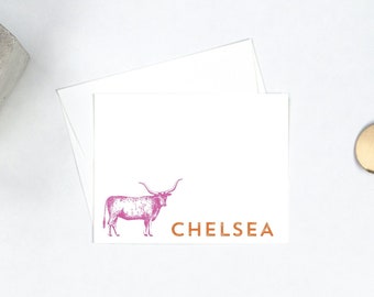 Personalized Note Cards - Longhorn