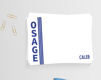 Personalized Camp Stationery - Camp Ozark and OTX Caddo or Osage Stripes