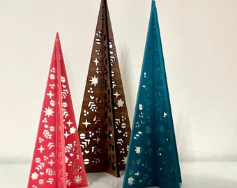 Papel Picado Christmas Trees - Set of 3