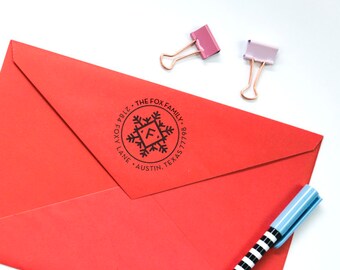 Adressstempel - Schneeflocke