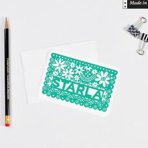 Personalized Papel Picado Note Cards