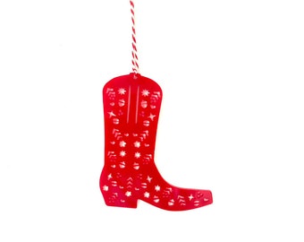 Cowboy Boot Ornament - Papel Picado