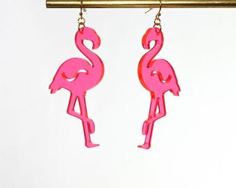 Flamingo style orecchini di carta pendenti con ciondolo cerchio e i... | su