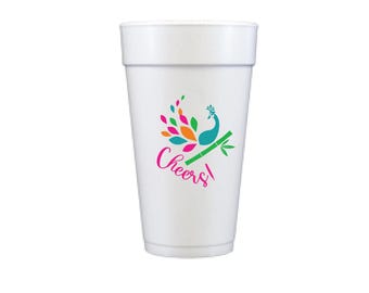 Mahjong cheers bird bam styrofoam cups - set of 20