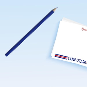 Personalized camp stationery - camp ozark stripes