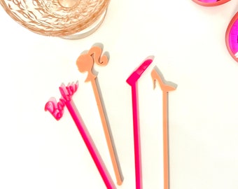 Barbie Inspired Swizzle Sticks