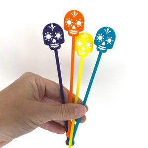 Sugar skull swizzle sticks, día de los muertos swizzle sticks, sugar skull decor, día de los muertos party