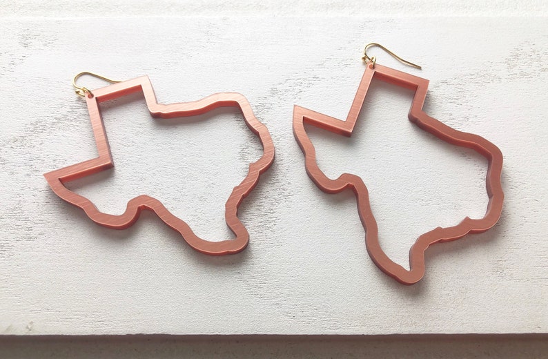 Metallic Texas Earrings, Gift for Her, Girlfriend Gift, Acrylic Earrings, Acrylic Jewelry, Fun Earrings image 3