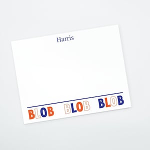 Personalized camp stationery - camp longhorn blob note cards