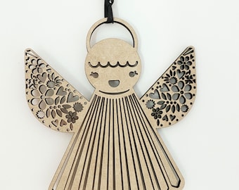 Angel Ornament, Modern Ornament, Wood Ornament, Christmas Ornament, Modern Christmas