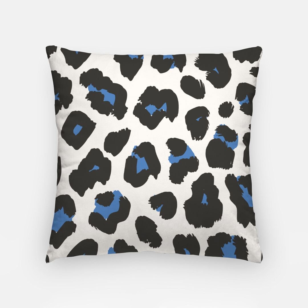Blue Leopard Pillow Cover 18 Inch