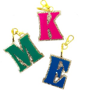Initial sparkle keychain