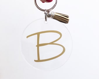 Monogram Keychain with Tassel