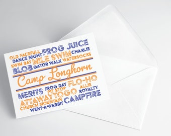 Folded Note Cards - Camp Favorites - Camp Longhorn