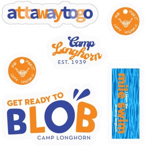 Camp longhorn stickers