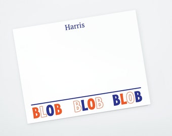 Personalized Camp Stationery - Camp Longhorn Blob Note Cards