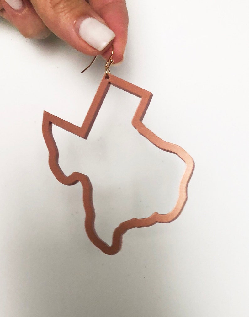 Metallic Texas Earrings, Gift for Her, Girlfriend Gift, Acrylic Earrings, Acrylic Jewelry, Fun Earrings image 2