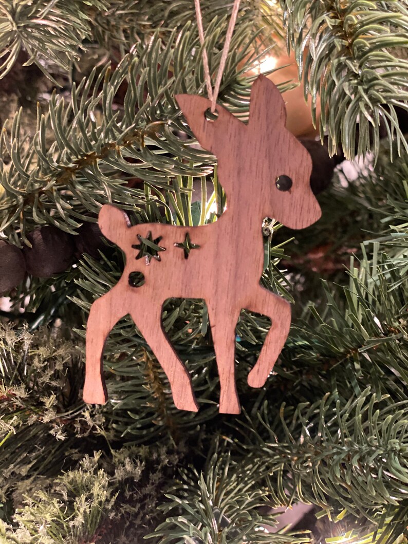Modern Christmas Modern Ornament Woodland Friends Ornaments Stocking Ornament, Wood Ornament