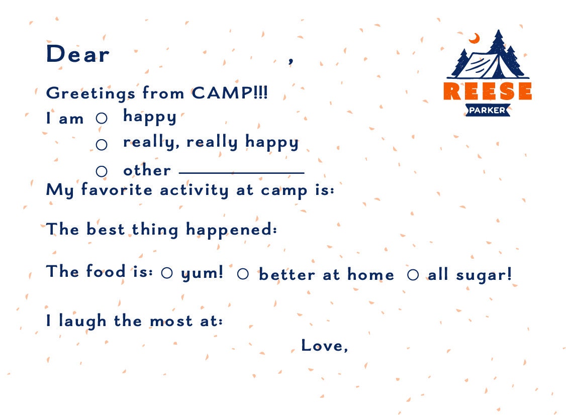 Personalized Camp Stationery Camp Note Cards