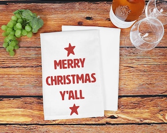 Merry Christmas Y'all Hostess Towel  (2PK)