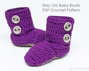 Stay-On Baby Boots Crochet Pattern