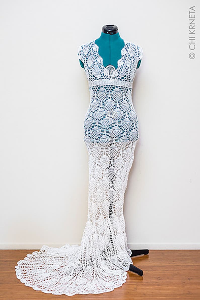 Crochet Wedding Dress Train Pattern image 4