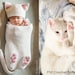 Baby Cat Cocoon Hat & Booties Crochet Pattern 