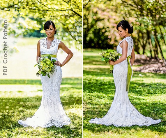 Crochet top bridal gowns