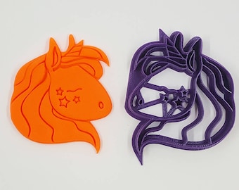 Unicorn Head Cookie Cutter: 3D Printed, Fantasy Baking