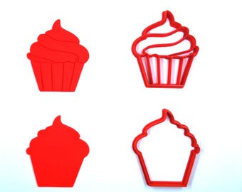 カップケーキクッキーカッター：3Dプリント粘土＆フォンダンカッター