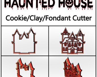 Haunted House Cookie Cutter: 3D Printed Clay & Fondant Cutter