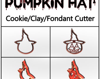 Pumpkin Hat Cookie Cutter: 3D Printed Clay & Fondant Cutter