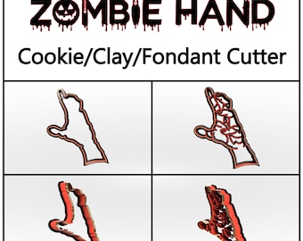 Zombie Hand Cookie Cutter, 3D Printed, Christmas Cookie, Bakery Cookie Cutter, Custom Cookie, Clay Cutter, Fondant Cutter, FunOrders