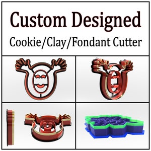 Custom Cookie Cutter, Clay Cutter, Fondant Cutter, Personalized Cookie Cutter Custom Cookie Cutter Design, 3D Print, Christmas Gift image 1
