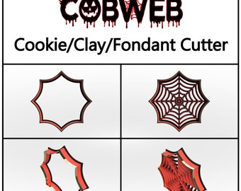 Cobweb Cookie Cutter, 3D Printed, Christmas Cookie Cutter,  Bakery Cookie Cutter, Custom Cookie, Clay Cutter, Fondant Cutter, FunOrders