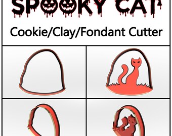 Spooky Cat Cookie Cutter: 3D Printed Halloween Treat