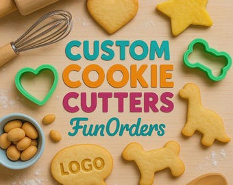 カスタムクッキーカッター：パーソナライズされた3Dプリントデザイン - フォンダンカット - スタンプエンボス加工