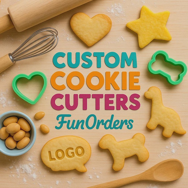 Custom Cookie Cutter: Personalized 3D Printed Design - Fondant cutting - Stamp Embossers - Teacher Gift