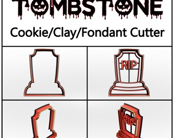 Tombstone Cookie Cutter, 3D Printed, Christmas Cookie Cutter,  Cookie Cutter, Custom Cookie, Clay Cutter, Fondant Cutter, FunOrders