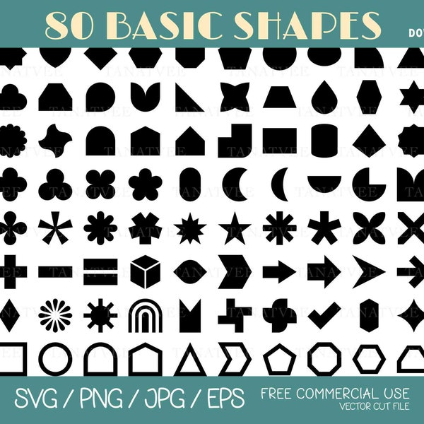 Basic Shapes svg , Labels svg , Frames svg , Tags svg  , Basic Shapes clip art ,files for Cricut and Silhouette , Instant Digital Download