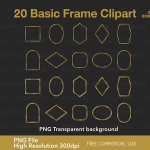 Basic Golden Frame Gold Frame Clipart, Golden Frames, Basic Gold Frame, Geometric Golden ...